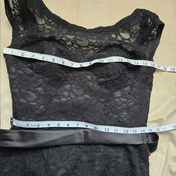 Morilee By Madeline Gardner Black Sleeveless Lace Formal Dress Small Flaw 6 - Picture 11 of 14